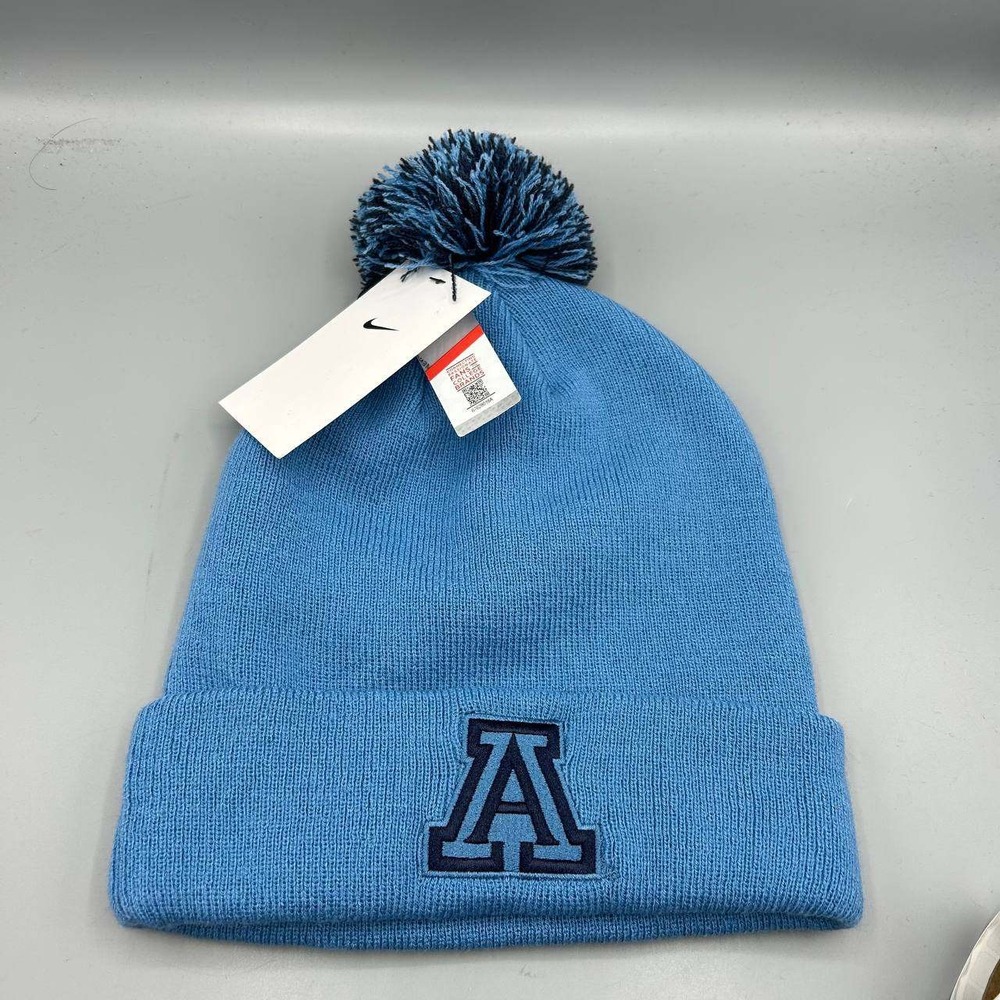 Nike Arizona Wildcats NCAA Hat Men Blue Cuffed Beanie Pom Pom Cap New